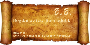 Bogdanovics Bernadett névjegykártya